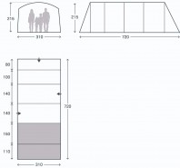 Namiot kempingowy Kampa Saunton 04 Air | 4 osoby 